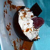 recette coque en chocolat chantilly et crêpe dentelle