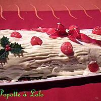 recette Bûche chocolat blanc / cerises