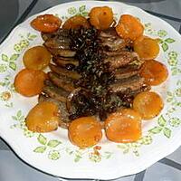 recette aiguillettes de canard  miel abricot