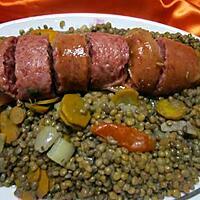 recette Cotechino.( saucisse).aux lentilles.