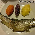 recette Truite blanche de Franche-Comté et son trio de purées