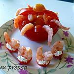 recette Panier de tomates aux crevettes et ses cerisettes