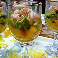 recette Verrine mangue/avocat/crevette