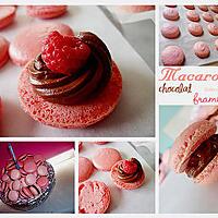 recette Macarons au chocolat noir et cœur de framboise