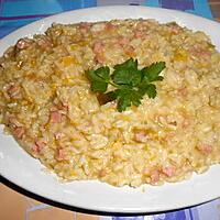 recette RISOTTO  CON  PROSCIUTTO COTTO E PORRI  (jambon cuit et poireaux)