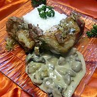 recette Poitrine de veau aux champignons avec sauce.