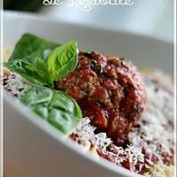 recette ~Spaghettis à la boulette géante~