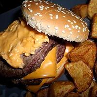 recette Burger à la créme de cheddar fondu