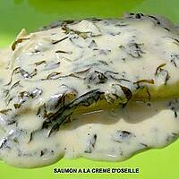 recette SAUMON A LA CREME D'OSEILLE