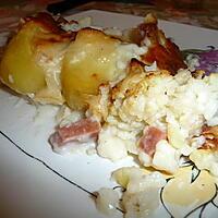 recette Gratin choux fleur/pomme de terre/jambon