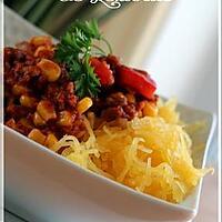 recette ~Chili rapide et courge spaghetti~