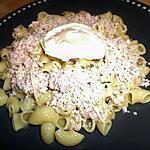 recette Nid de pates au jambon qui rit et son oeuf au plat