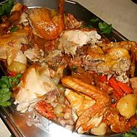 recette Poulet roti garniture paysanne