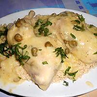 recette POULET  SAUCE  BLANCHE  AUX CAPRES