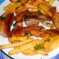 recette TRANCHETTES DE  LARD  GRILLE  ET  FRITES