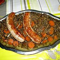 recette saucisses et lentilles à ma façon