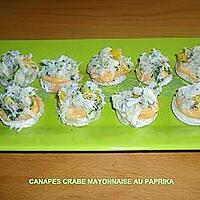 recette CANAPES CRABE MAYONNAISE AU PAPRIKA