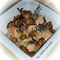 recette Blanquette de saumon aux girolles au miel, moutarde et thym