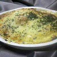 recette Gratin de quenelles de brochet.noix st Jacques et sauce.