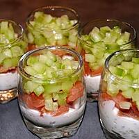 recette Verrines de saumon fumé/concombre
