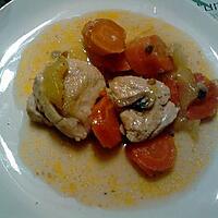 recette poulet à l' ail / chorizo  et ses légumes