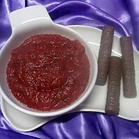 recette Compote de pommes et fruits rouges au micro-ondes.