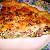 recette quiche aux courgettes ,lardons et ciboulette