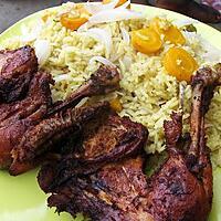 recette riz au curry et au poulet frit