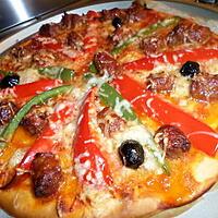 recette Pizza au merguez et poivrons