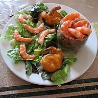 recette assiette crevettes  verrine lentilles ,carottes, pommes;; et