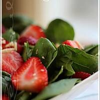 recette ~Salade d'épinards et fraises~