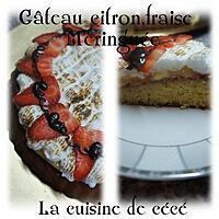 recette Gâteau au citron,fraise meringuée