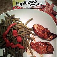 recette Aiguillettes de poulet en papillote paprika et tomate