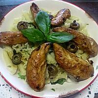 recette Pâstas Gligli aux basilic. accompagner d'aiguillettes de poulet.
