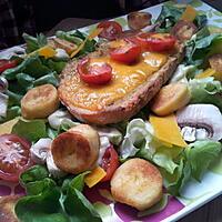 recette Salade de quenelles poèlée au tomates cerise et cheddar