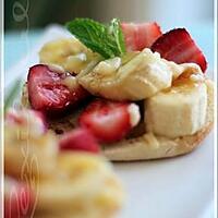 recette ~Pizza fraises, bananes et chocolat blanc~