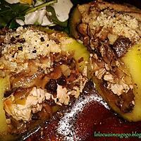 recette Courgettes farçies champignons et dinde grillée