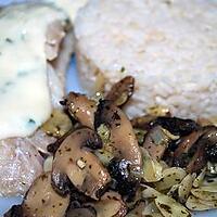 recette filet de cabillaud aux amandes et champignons