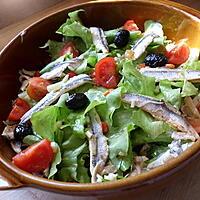 recette Salade aux anchois olives et tomates cerise