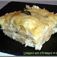 recette LASAGNES AUX 3 FROMAGES ET BASILIC