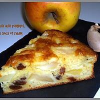 recette MOELLEUX AUX POMMES, RAISINS SECS ET RHUM