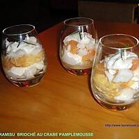 recette TIRAMISU BRIOCHÉ AU CRABE PAMPLEMOUSSE