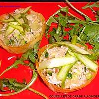 recette COUPELLES DE CRABE AU GINGEMBRE