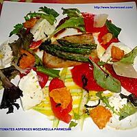 recette TOMATES ASPERGES MOZZARELLA PARMESAN