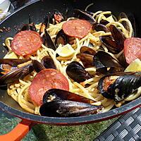 recette Luiguine au moules et chorizo