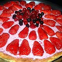 recette tarte chocolat blanc et mousses de fruits rouges