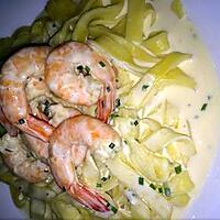 recette tagliatelles aux crevettes