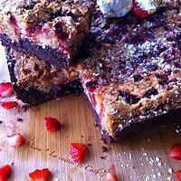 recette Brookie chocolat-pistaches & chocolat blanc- fraises