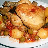 recette POULET  AUX  TOMATES  ET  AUX  OLIVES