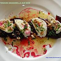 recette BETTERAVES MOZZARELLA AUX NOIX